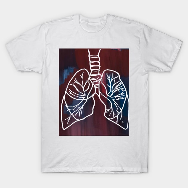 Abstract Gouached Lungs T-Shirt by ayemfid